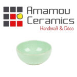 Bol creux Vert d’eau haute de gamme en fine céramique fait main Ø 13 cm – Image 2