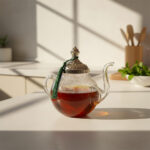 Théière PM en verre soufflé avec couvercle en cuivre MZA 1170 – Image 3