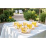 Ensemble de 6 verres à grand café PM en verre soufflé craquelé  avec sous tasse en cuivre martelé artisanal – Image 3
