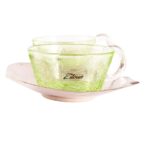 Ensemble de 6 verres à café MM en verre soufflé craquelé  avec sous tasse en cuivre martelé artisanal – Image 4