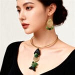 Coffret de Parure design vintage en filigrane et  cuivre trempé dans de l’or Une  pièce unique artisanal – Image 3
