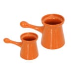 Duo Zazoua tradition rond avec couvercle en Céramique émaillée  "pâte à feu" GM + PM