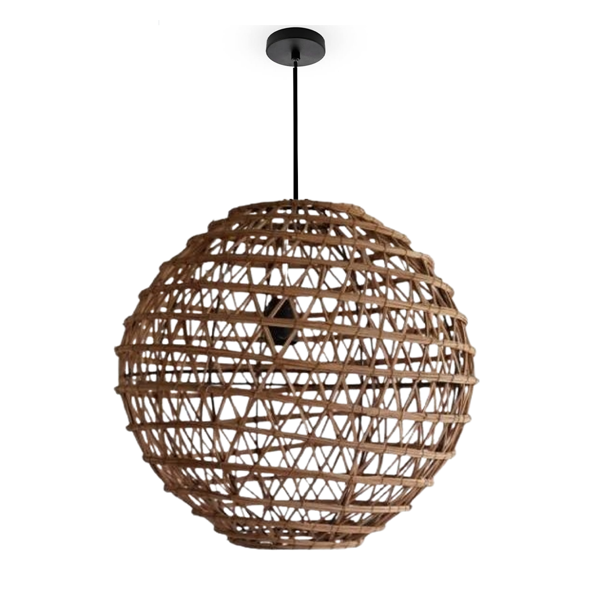 DAK 5521 Suspension luminaire design boule ajouré fait main en fibre de palmier – Image 1