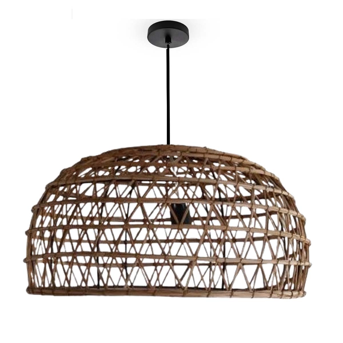 DAK 5523 Suspension luminaire design dôme ajouré fait main en fibre de palmier MM – Image 1