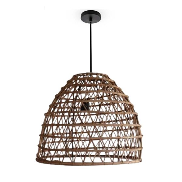Suspension luminaire design cloche ajouré fait main en fibre de palmier MM