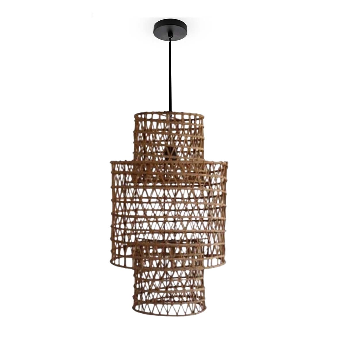 DAK 5528 Suspension luminaire design lustre ajouré fait main en fibre de palmier – Image 1