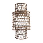 Applique mural luminaire design lustre ajouré fait main en fibre de palmier