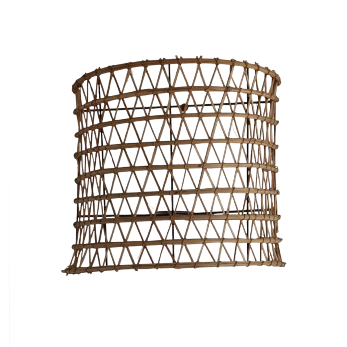DAK 5532 Applique mural luminaire design demi cylindre ajouré fait main en fibre de palmier – Image 1