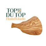 Planche à découper courbée avec manche haut gamme design classique en Bois d'olivier fait main T1 – Image 3