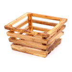 Corbeille à pain et fruits haut gamme design classique en Bois d'olivier fait main T1