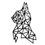 Tête de Chat noir haut de gamme en bois du style origami géométrique fabrication artisanale