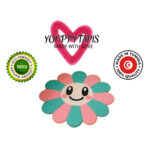 Tapis en laine tufté main à motif floral et visage souriant Tapis décoratif pour chambre enfant fille et garçon – Image 3