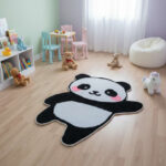 Tapis en laine tufté main à motif Panda Tapis décoratif pour chambre enfant fille et garçon – Image 2