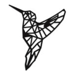 Oiseau noir haut de gamme en bois du style origami géométrique fabrication artisanale