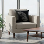 Coussin carrée noir haut de gamme en velours de qualité supérieure motif plume brodé argent de style vintage – Image 2