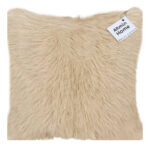 Coussin en fausse fourrure haut de gamme carrée en beige de qualité supérieure de style vintage