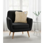 Coussin en fausse fourrure haut de gamme carrée en beige de qualité supérieure de style vintage – Image 2