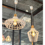 Suspension design Armin Home doré en bois Suspension ajourée en lamelles de bois de style vintage fabrication artisanale T4 – Image 2