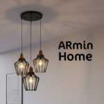 Suspension design Armin Home noir en bois Suspension ajourée en lamelles de bois de style vintage fabrication artisanale T3 – Image 3