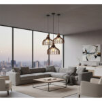 Suspension design Armin Home marron en bois Suspension ajourée en lamelles de bois et fibres de style vintage fabrication artisanale T5 – Image 3