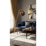 Lampadaire boule avec table haute gamme en marron de style vintage de la Collection Grand Classique N° 16 – Image 3