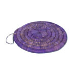 Dessous de plat D 23 rustique rond en couleur bleu tissé à la main en fibre naturelle de palmier