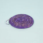 Dessous de plat D 23 rustique rond en couleur bleu tissé à la main en fibre naturelle de palmier – Image 3