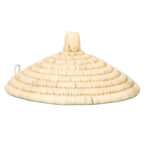 Couvre-plat alimentaire design cloche fait main tressée en fibre naturelle de palmier En couleur nature MM