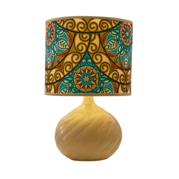 Lampe à poser abat-jour de haute gamme en wax pied en céramique de style vintage de la Collection Retro Art  N°42