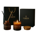 Coffret Double Plaisir parfumée Duo Caress ambiance printanière ! 100% fabrication artisanale senteur Oud