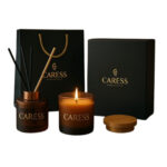 Coffret Double Plaisir parfumée Duo Caress ambiance printanière ! 100% fabrication artisanale senteur Fleur de chine