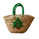 Mini couffin cadeau de Noël haut de gamme motif festif en fibre de palmier fait main FMM 2514