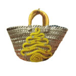 Mini couffin cadeau de Noël haut de gamme motif festif en fibre de palmier fait main