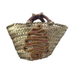 Mini couffin cadeau de Noël haut de gamme motif festif en fibre de palmier fait main