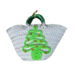 Mini couffin cadeau de Noël haut de gamme motif festif en fibre de palmier fait main