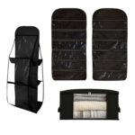 Pack de Pièces: 1 Boite de Rangement Vêtement T1 et 1 Organisateur à Sac à Main double face avec 6 poches et 1 Organisateur de sous-vêtements 30 Poches