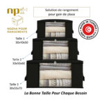 Pack de 3 Organisateur de Rangement pour Vêtements et Penderies, Boite de Rangement Vêtement T1/ T2/ T3 – Image 2