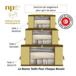 Pack de 3 Organisateur de Rangement pour Vêtements et Penderies, Boite de Rangement Vêtement T1/ T2/ T3 – Image 2