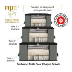 Pack de 3 Organisateur de Rangement pour Vêtements et Penderies, Boite de Rangement Vêtement T1/ T2/ T3 – Image 3