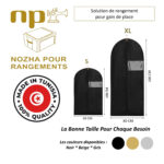 Pack de 2 Pièces: 1 Housse Vêtement Protège Costumes et Housse Vêtement pour Robes de mariée Robe de soirée T4 – Image 3
