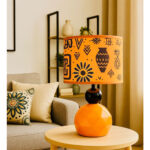 Lampe à poser abat-jour de haute gamme en wax pied galets en céramique de style vintage de la Collection Zen N° 81 – Image 2