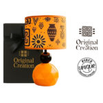 Lampe à poser abat-jour de haute gamme en wax pied galets en céramique de style vintage de la Collection Zen N° 81 – Image 3