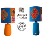 Lampe à poser abat-jour de haute gamme en wax pied en céramique de style vintage en de la Collection Retro Art N°136 – Image 3