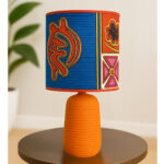 Lampe à poser abat-jour de haute gamme en wax pied en céramique de style vintage en de la Collection Retro Art N°137 – Image 2
