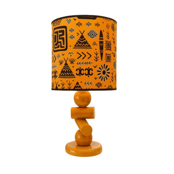 Lampe à poser abat-jour de haute gamme en wax pied galets en céramique de style vintage de la Collection Zen N° 58