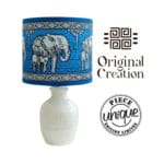 Lampe à poser abat-jour de haute gamme en wax pied en céramique de style vintage de la Collection Retro Art N°58 – Image 3