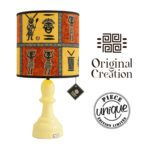 Abat-jour de haute gamme en wax pied en céramique figurines pion d’échecs OCS 3533  – Image 3