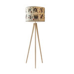 Lampadaire Trépied Scandinave de haute gamme en wax pied bois noble peint à la main de style vintage de la Collection Grand Classique N° 48
