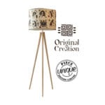 Lampadaire Trépied Scandinave de haute gamme en wax pied bois noble peint à la main de style vintage de la Collection Grand Classique N° 48 – Image 3
