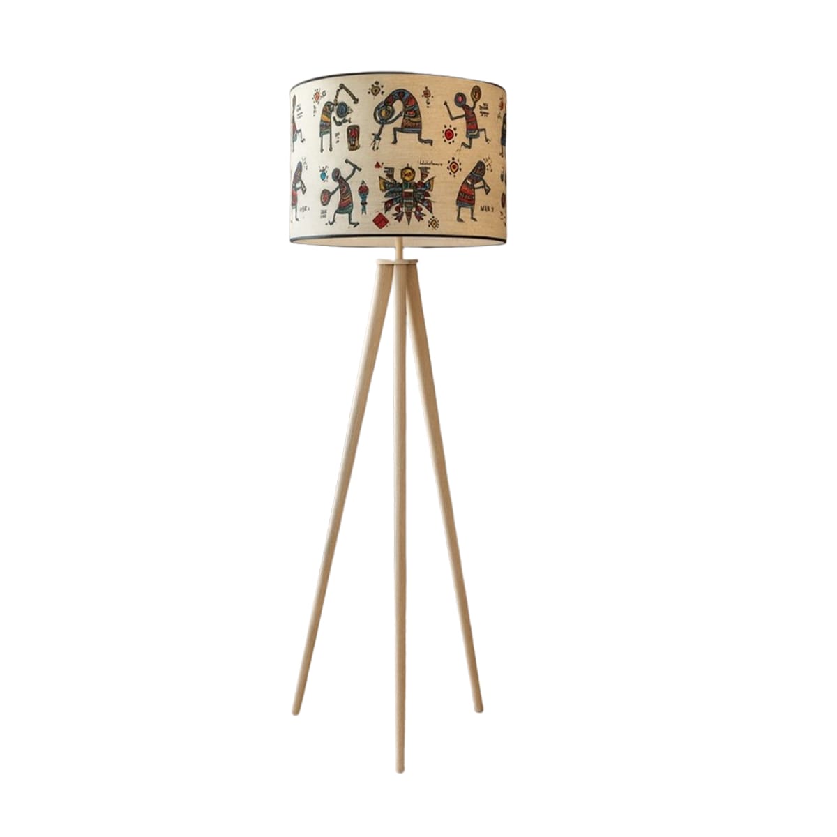 OCS 4448 Lampadaire Trépied Scandinave de haute gamme en wax pied bois noble peint à la main de style vintage de la Collection Grand Classique N° 48 – Image 1